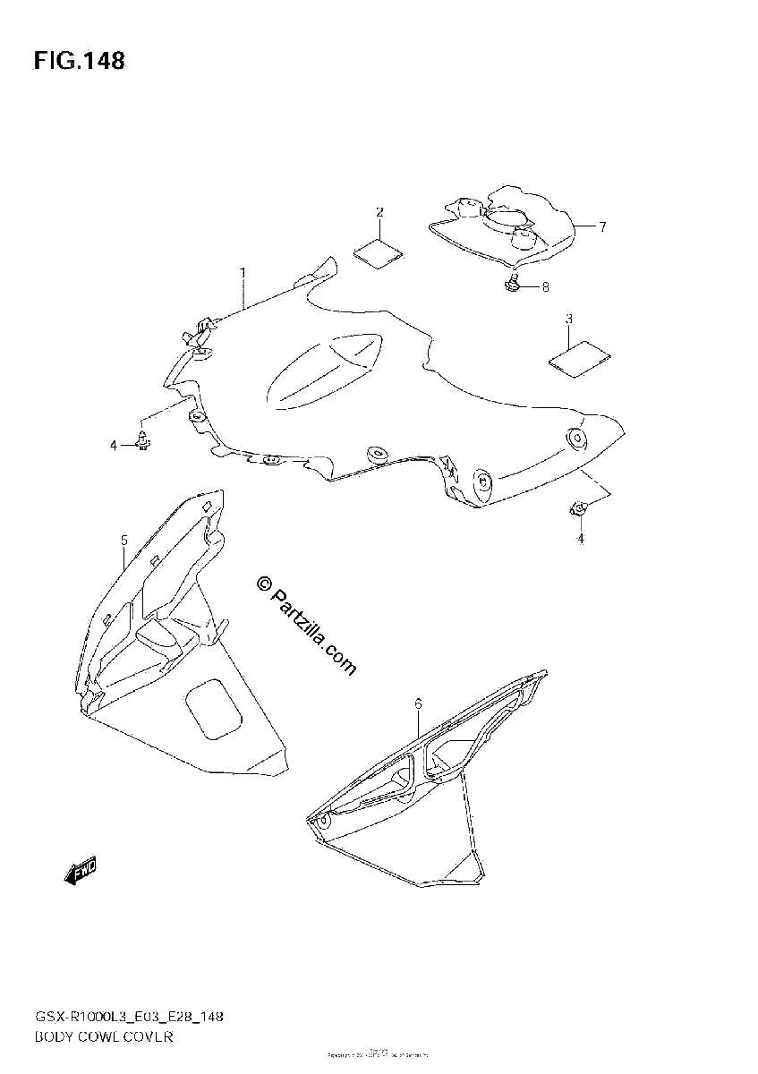 Diagrama de BODY COWL COVER