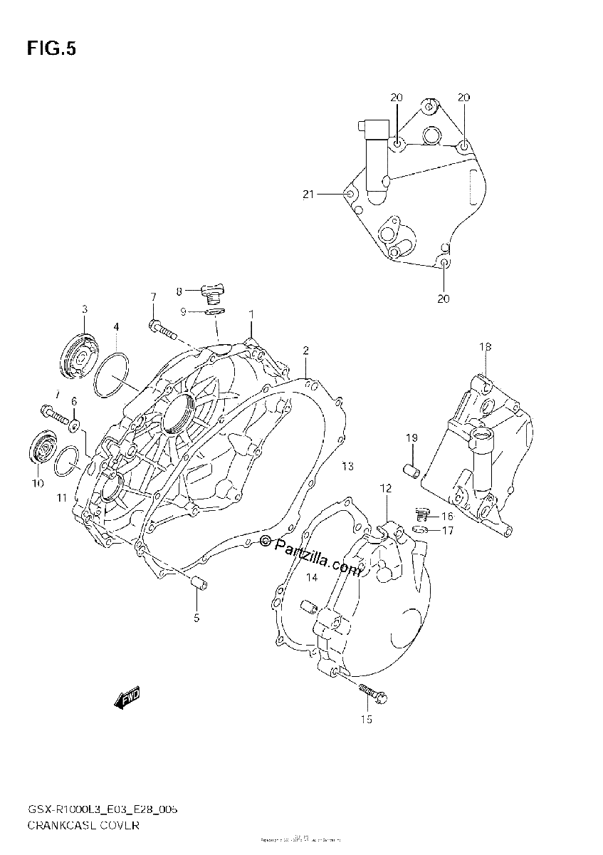 Diagrama de CRANKCASE COVER