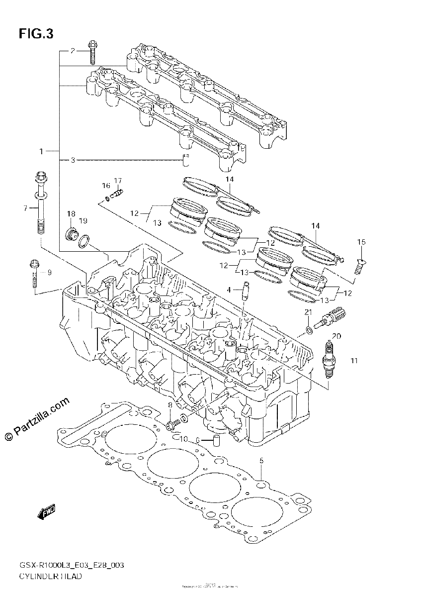 Diagrama de CYLINDER HEAD