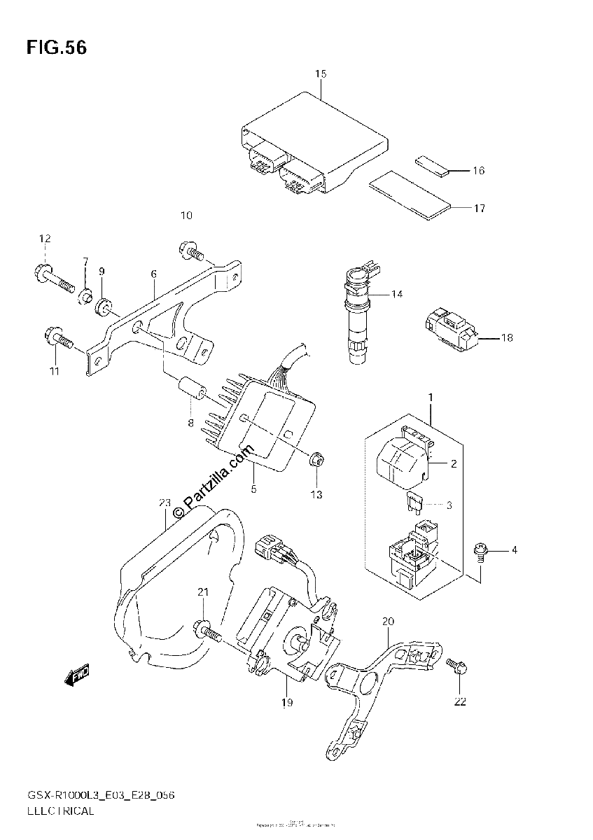 Diagrama de ELECTRICAL GSX R1000L3 E33