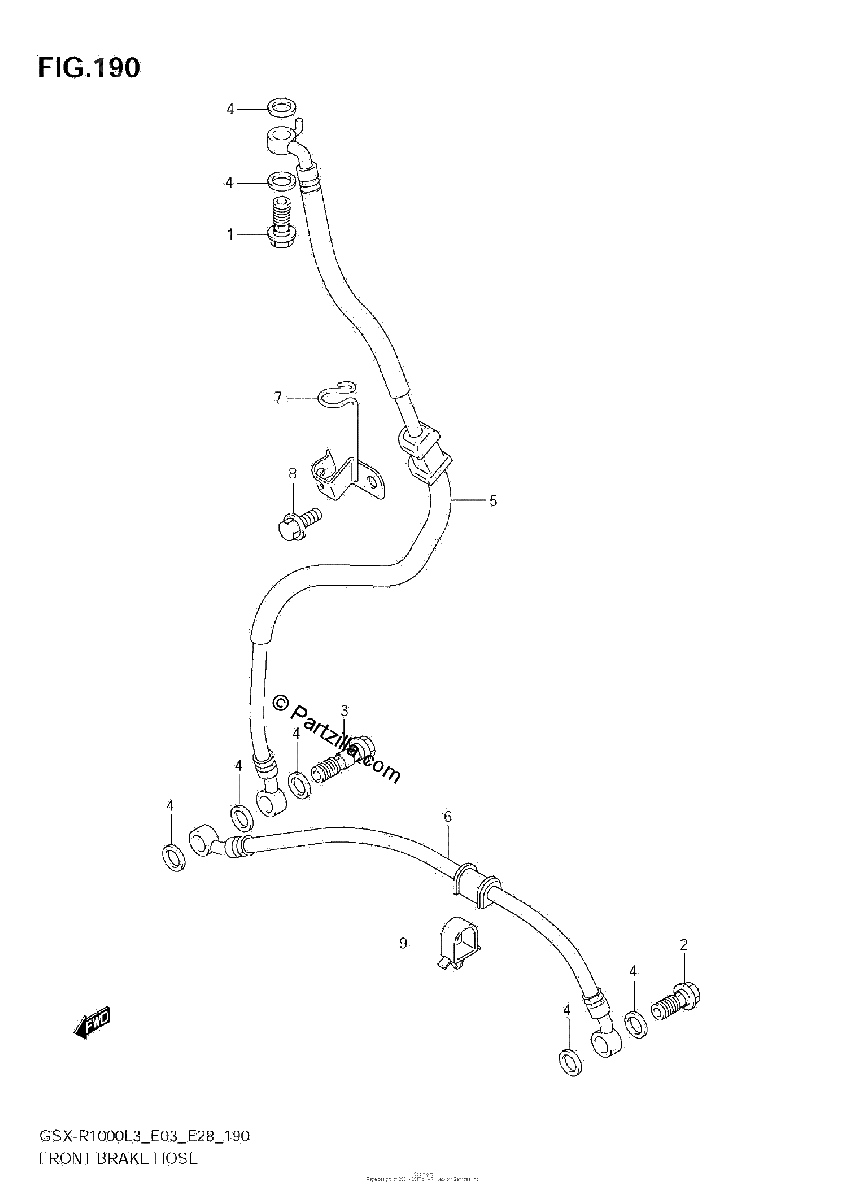 Diagrama de FRONT BRAKE HOSE