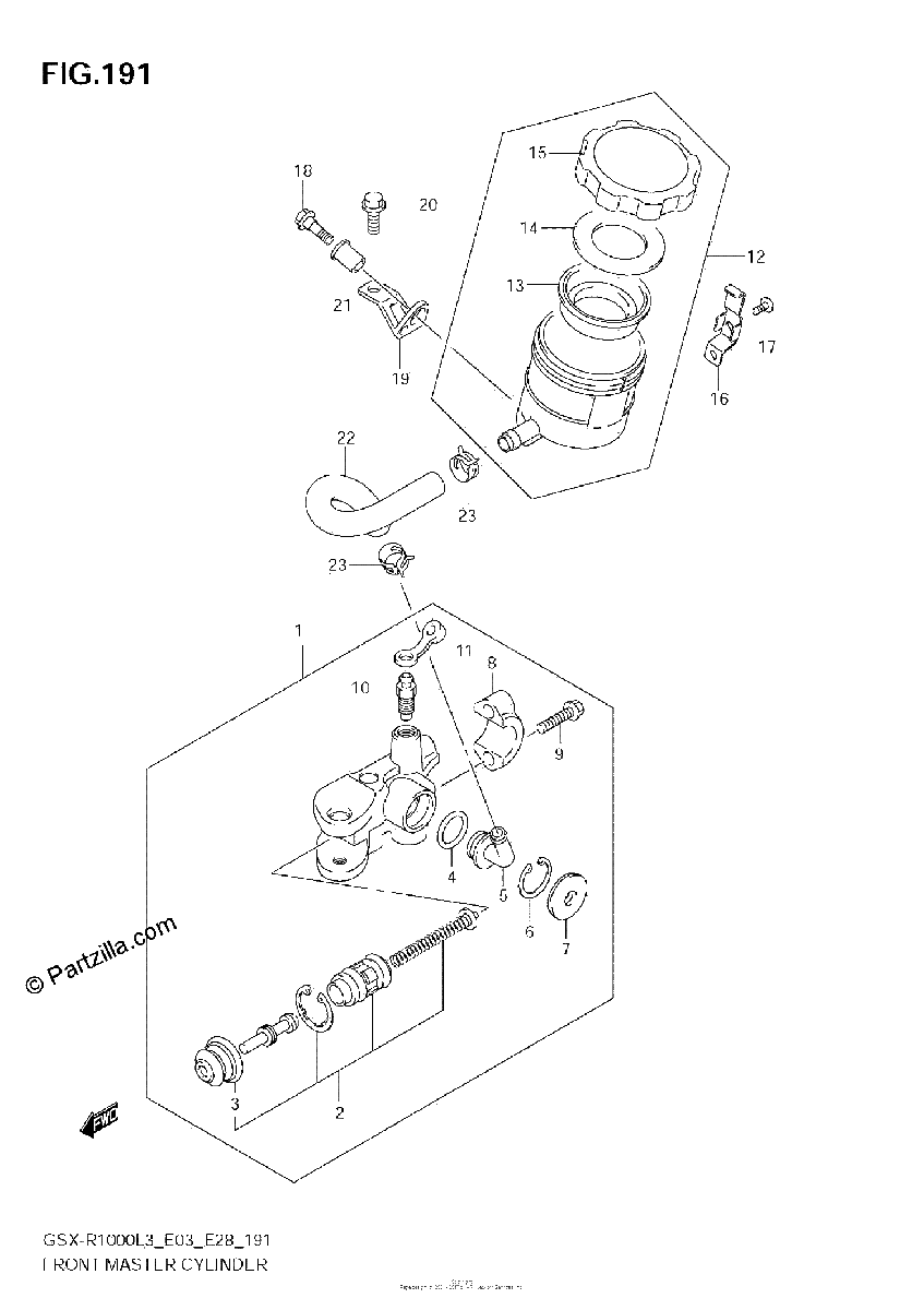 Diagrama de FRONT MASTER CYLINDER