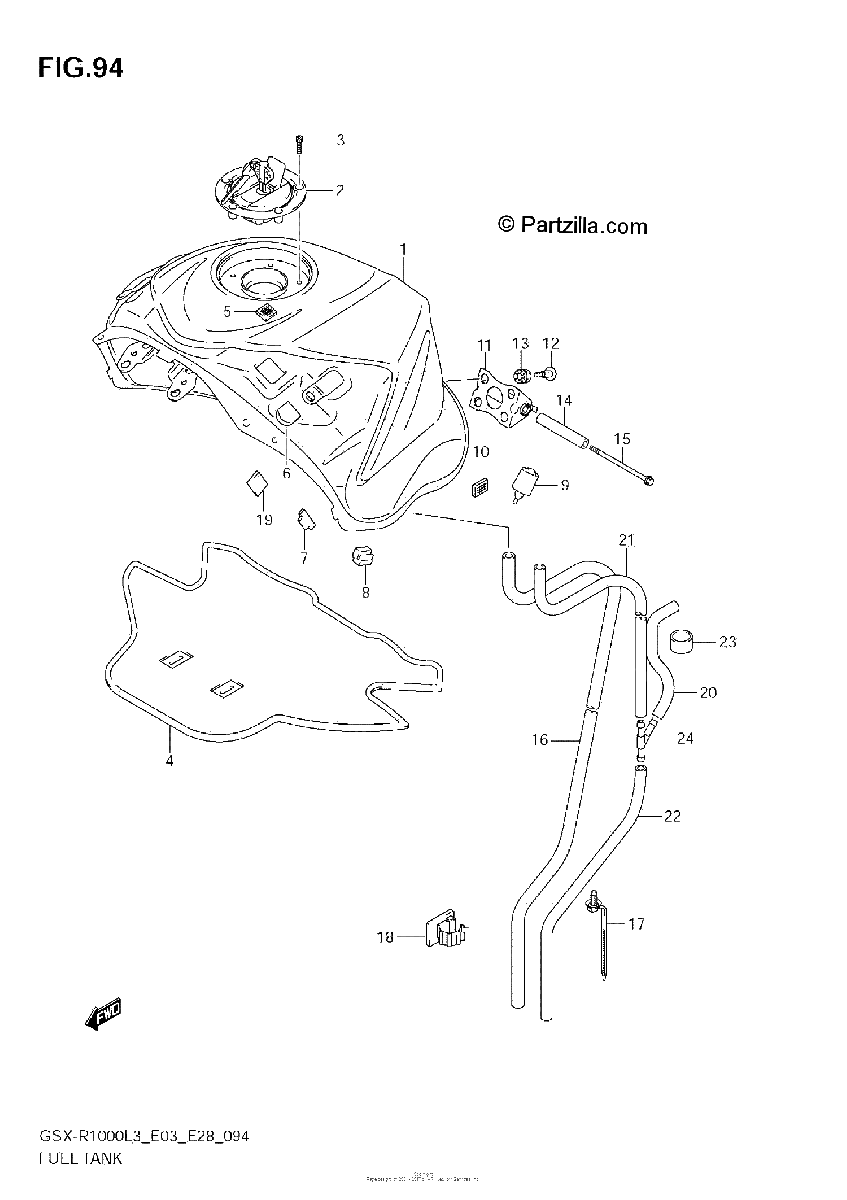 Diagrama de FUEL TANK GSX R1000L3 E03