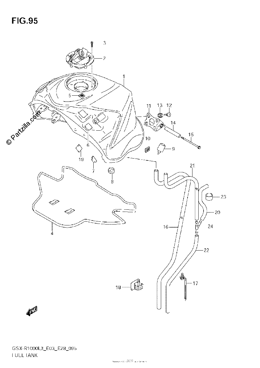Diagrama de FUEL TANK GSX R1000L3 E28
