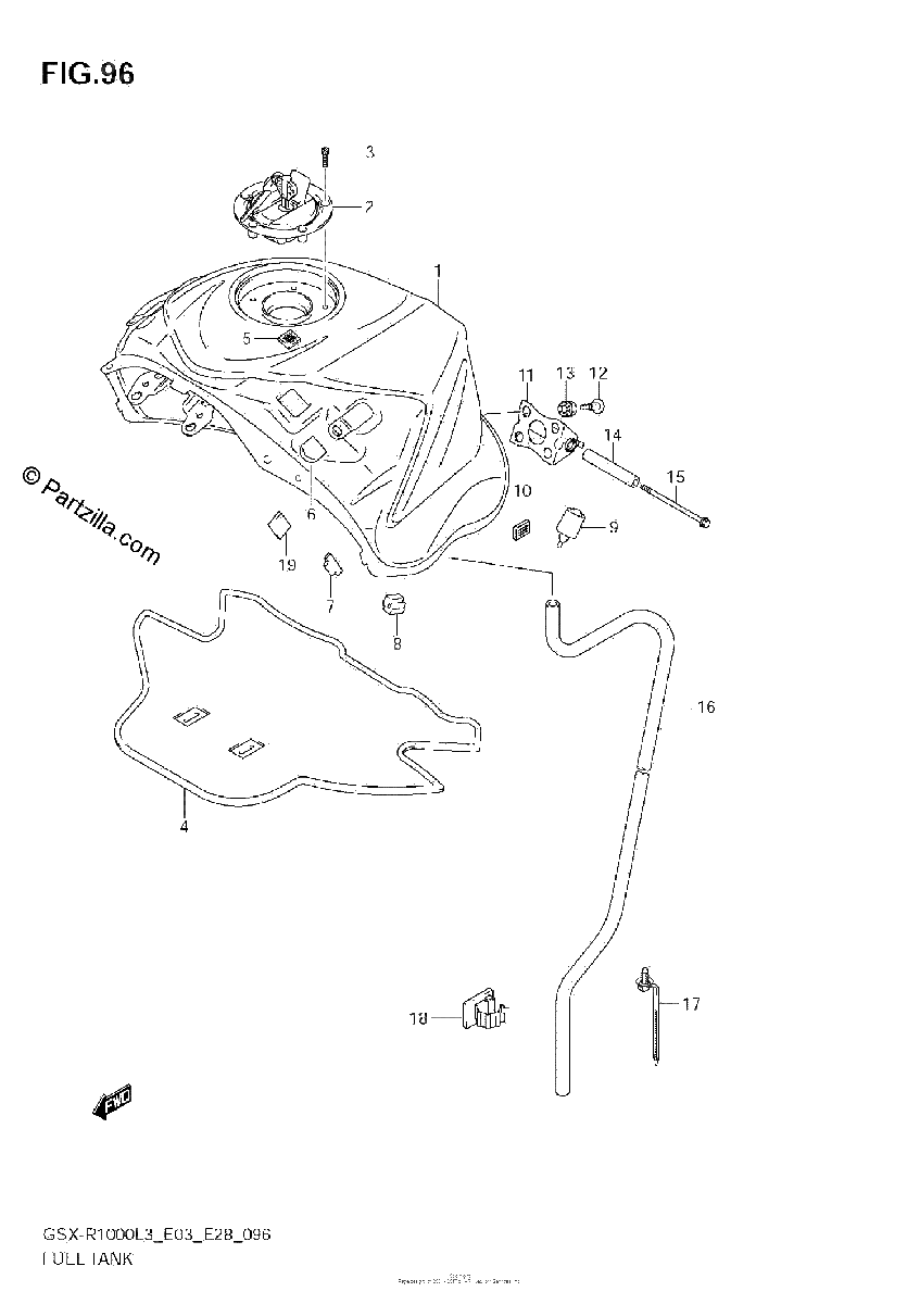 Diagrama de FUEL TANK GSX R1000L3 E33