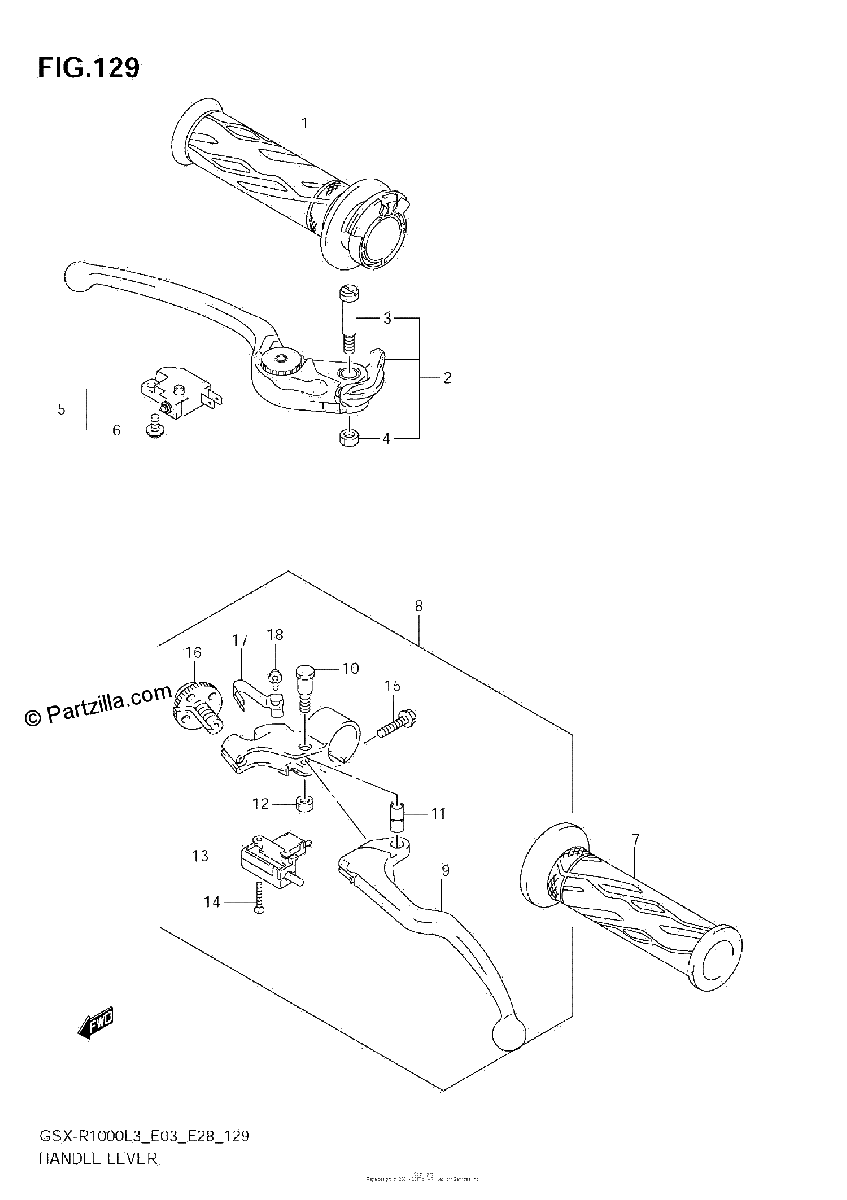 Diagrama de HANDLE LEVER