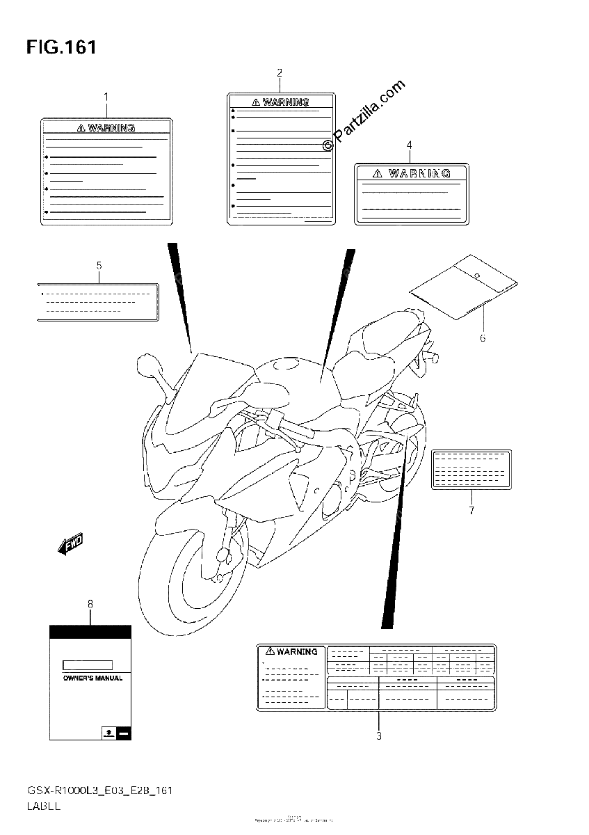 Diagrama de LABEL GSX R1000L3 E03