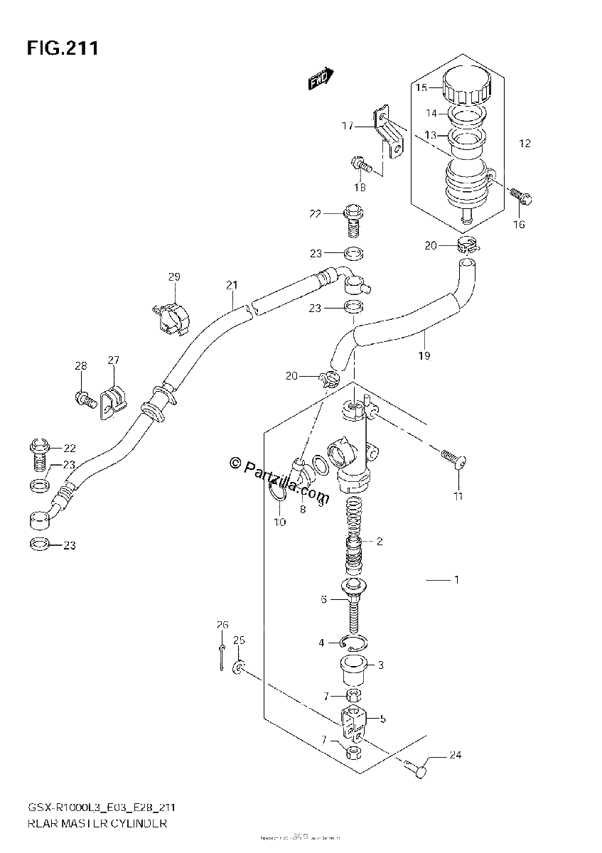 Diagrama de REAR MASTER CYLINDER
