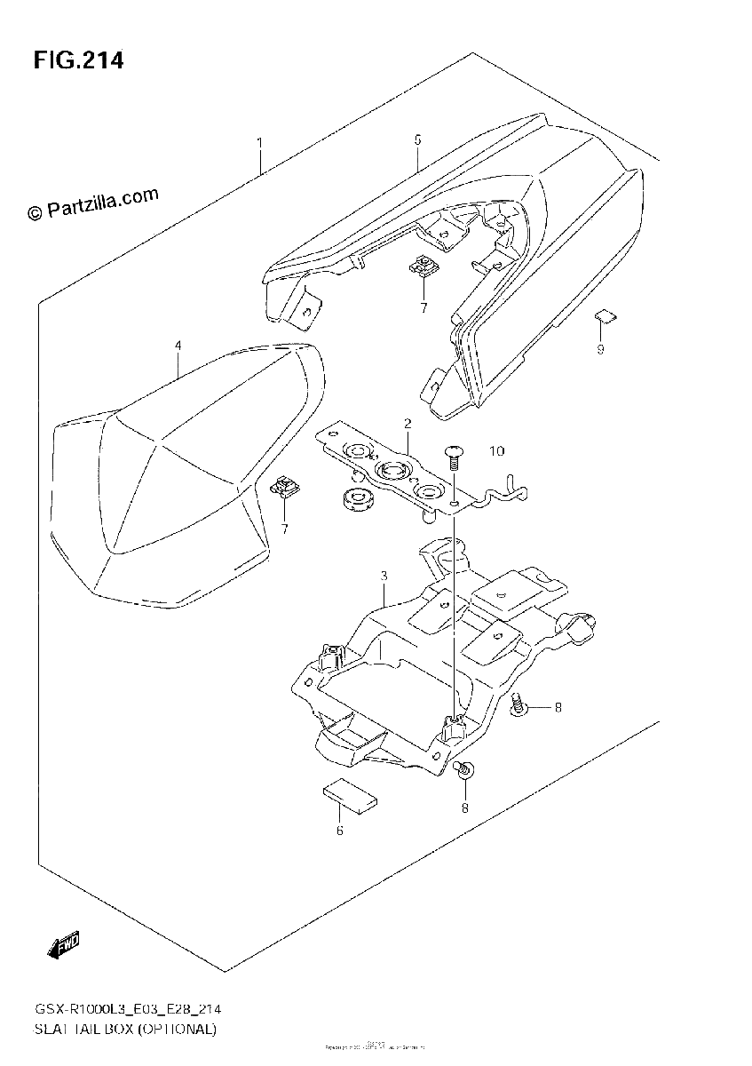 Diagrama de SEAT TAIL BOX OPTIONAL GSX R1000L3 E33