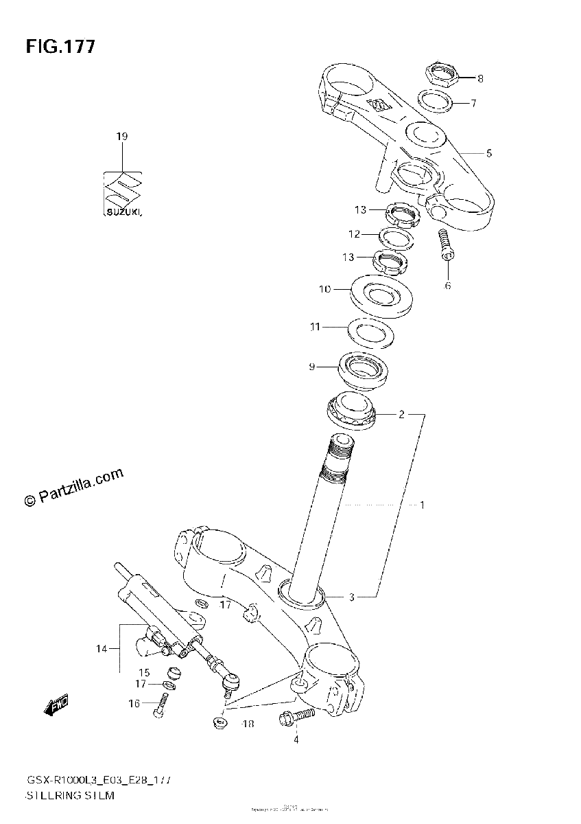 Diagrama de STEERING STEM
