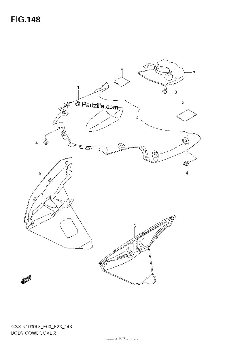 Diagrama de BODY COWL COVER