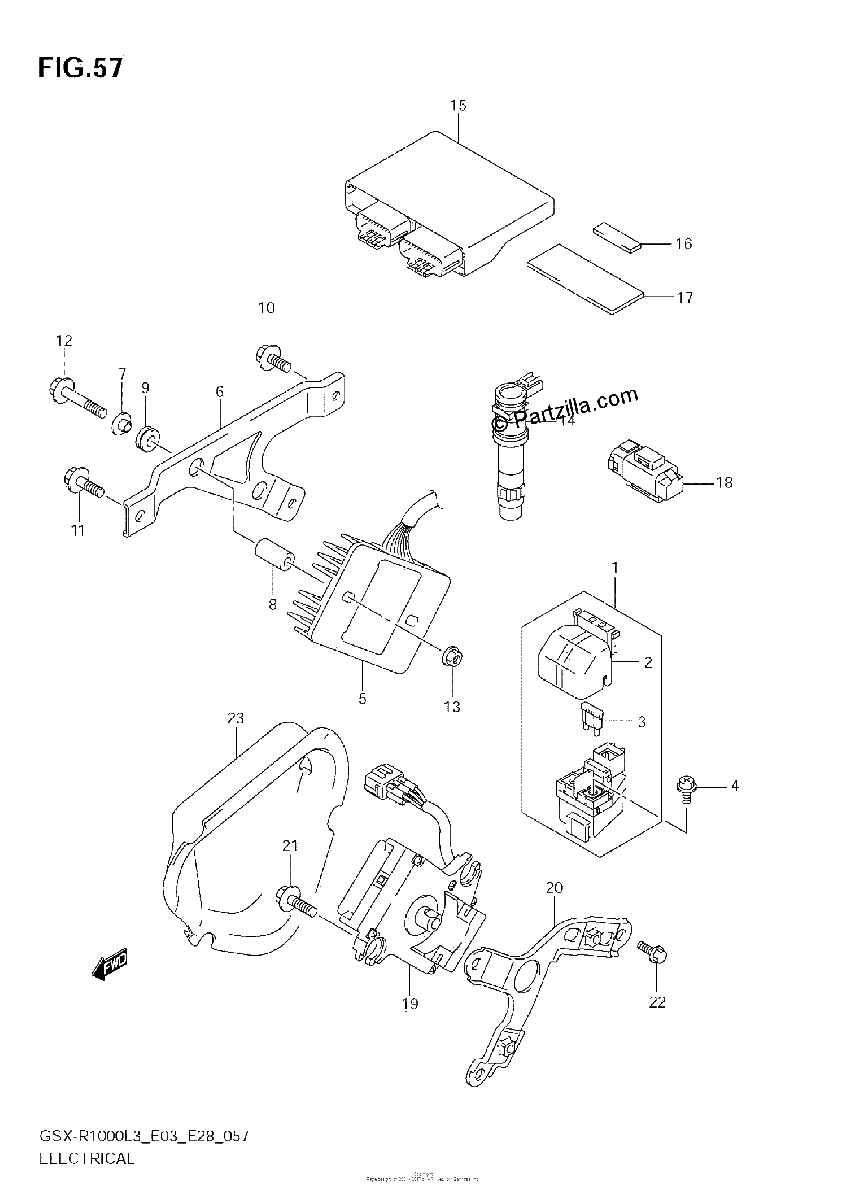 Diagrama de ELECTRICAL GSX R1000ZL3 E03