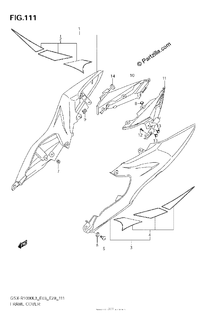 Diagrama de FRAME COVER GSX R1000ZL3 E03