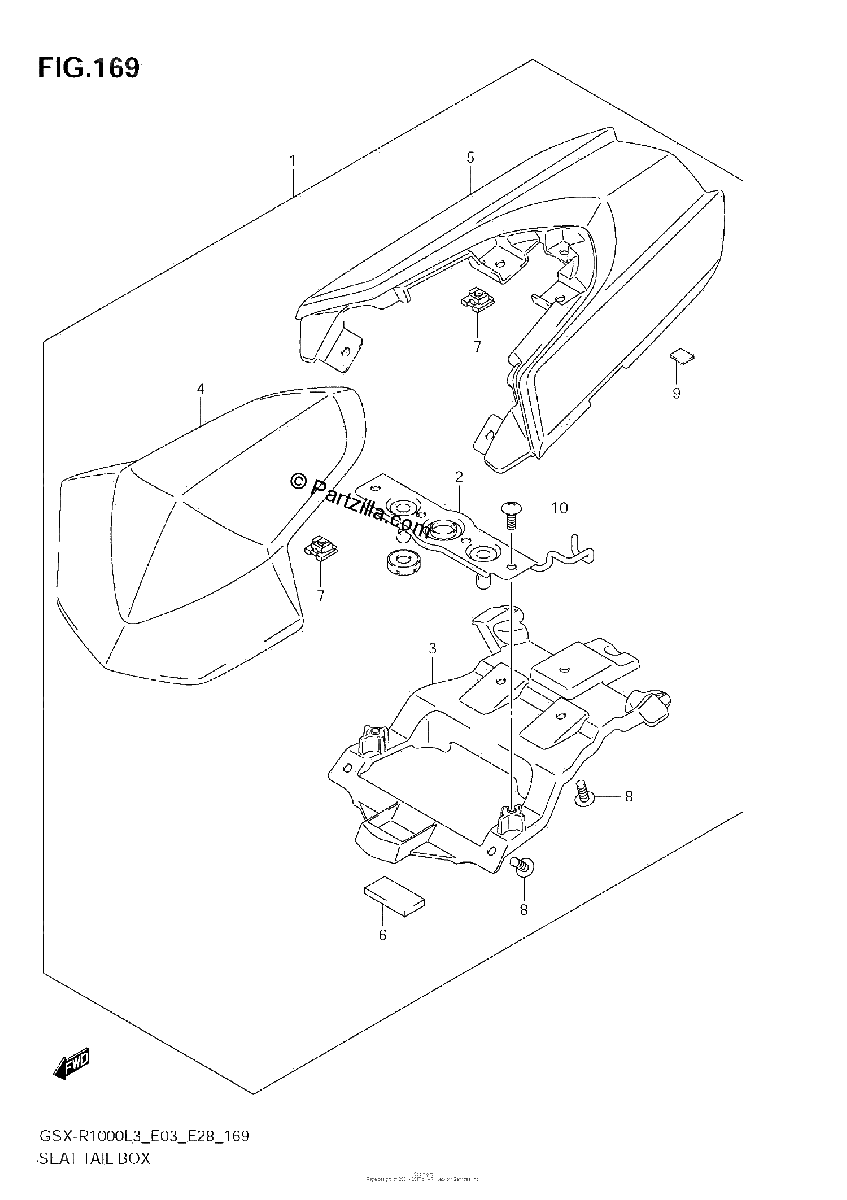 Diagrama de SEAT TAIL BOX GSX R1000ZL3 E28