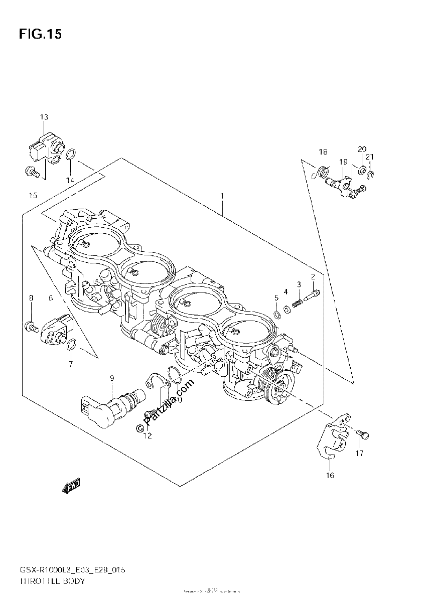 Diagrama de THROTTLE BODY GSX R1000ZL3 E03