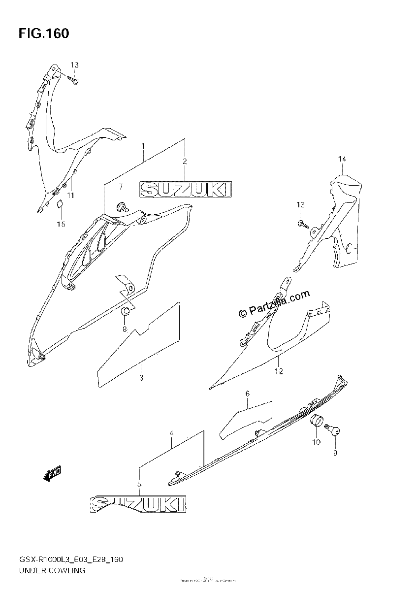 Diagrama de UNDER COWLING GSX R1000ZL3 E33