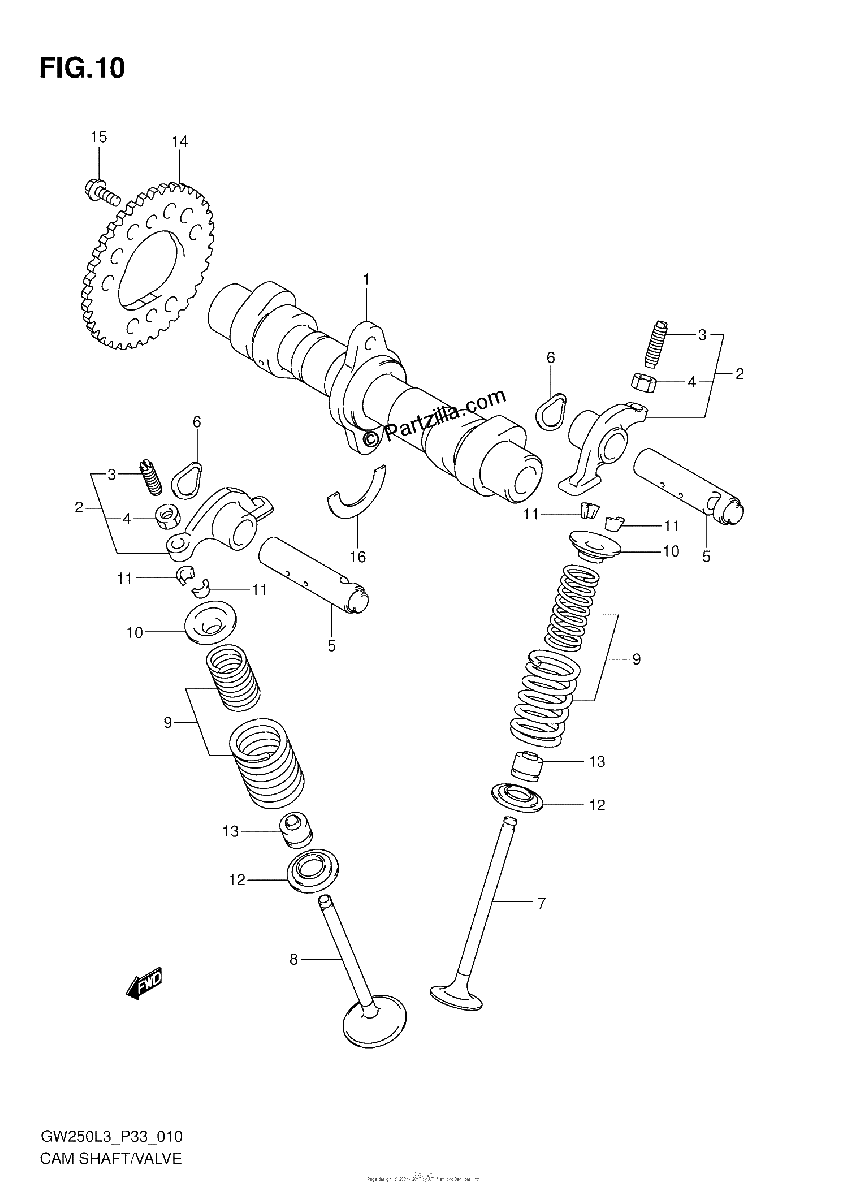 Diagrama de CAM SHAFT VALVE