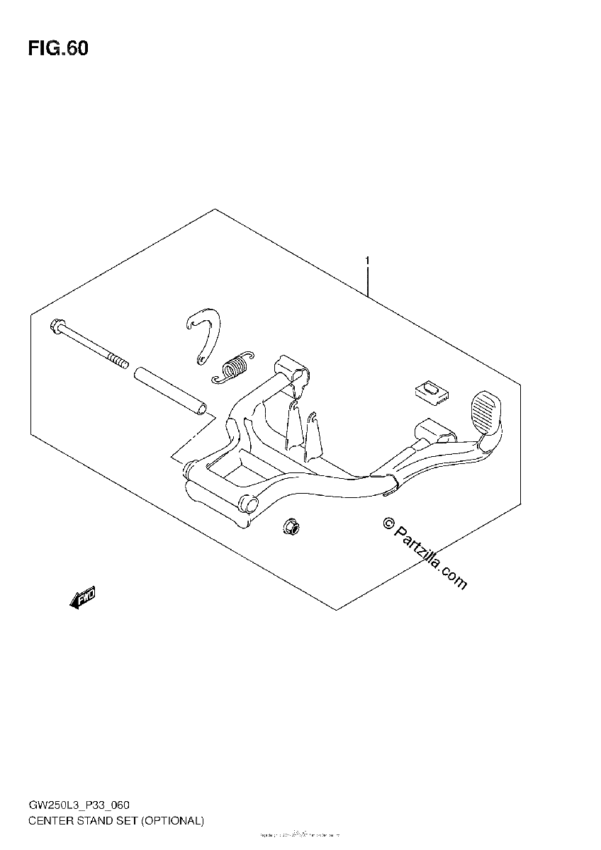 Diagrama de CENTER STAND SET OPTIONAL