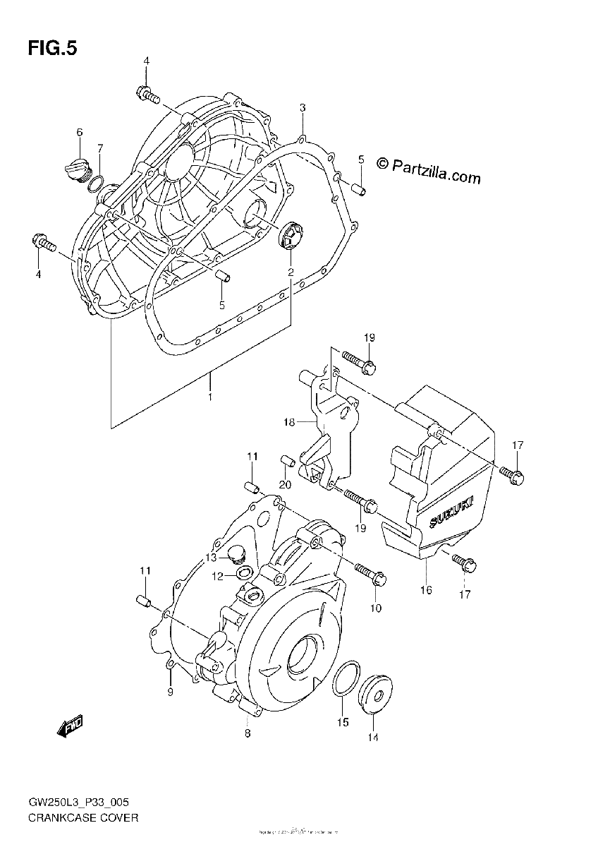 Diagrama de CRANKCASE COVER