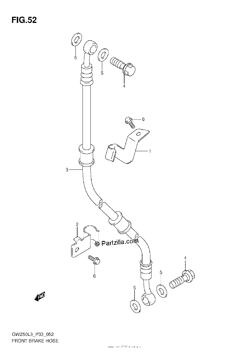 Diagrama de FRONT BRAKE HOSE