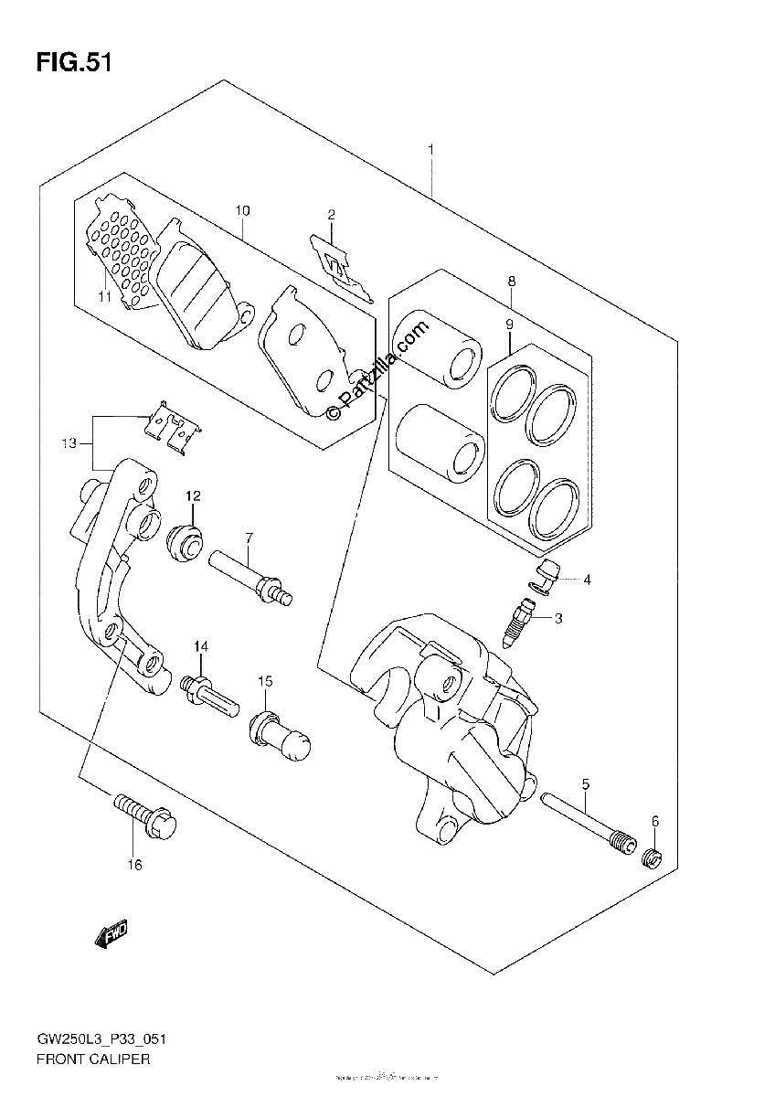 Diagrama de FRONT CALIPER