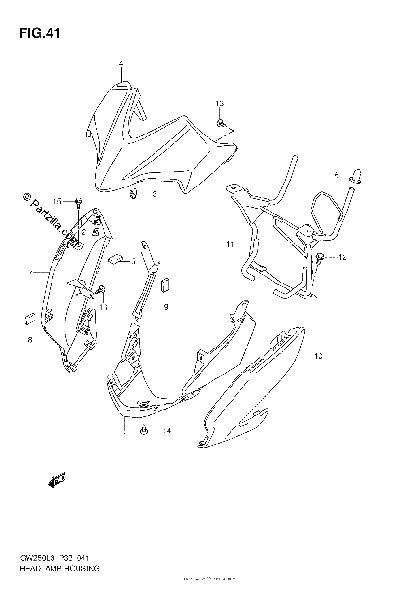 Diagrama de HEADLAMP HOUSING