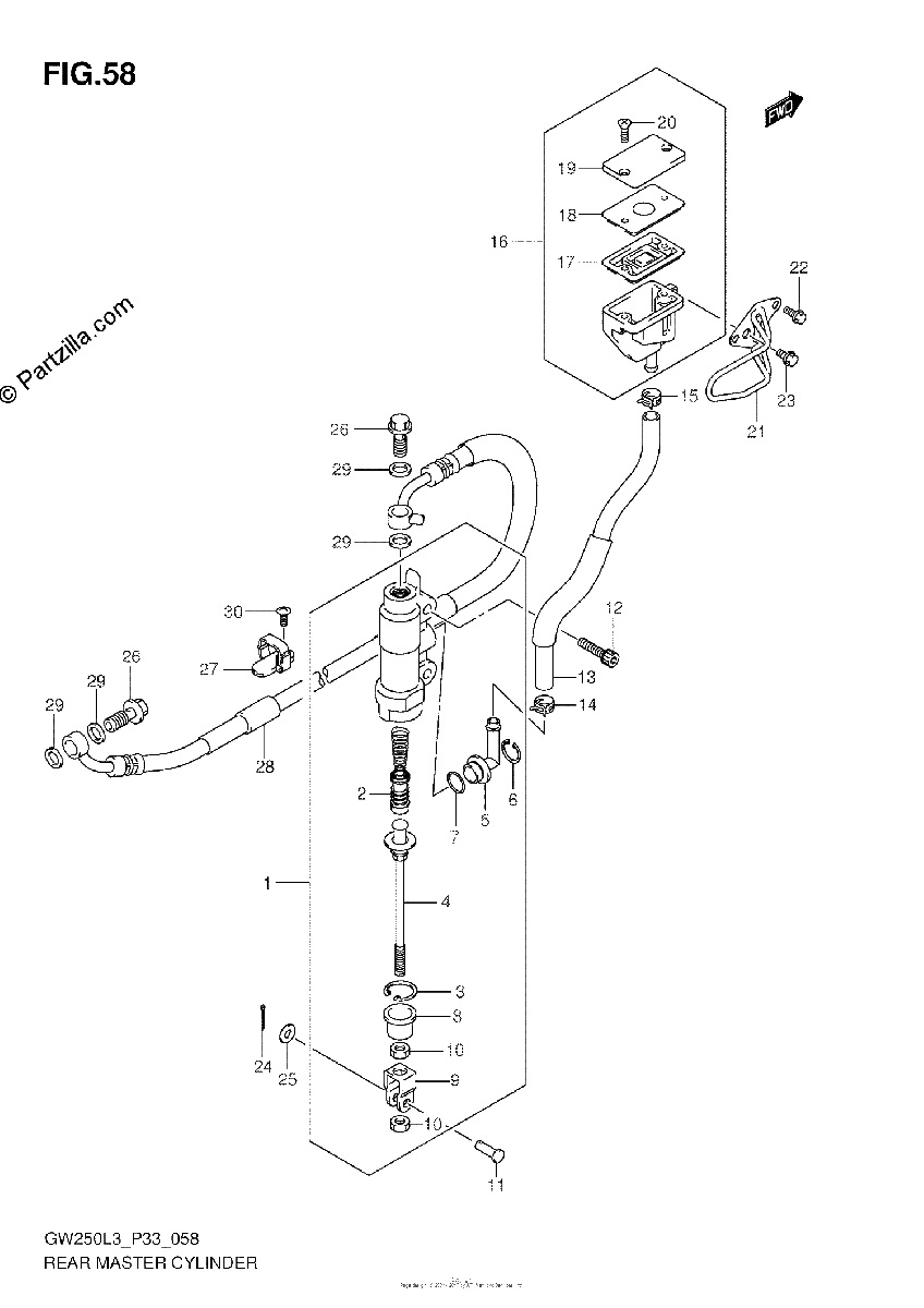 Diagrama de REAR MASTER CYLINDER
