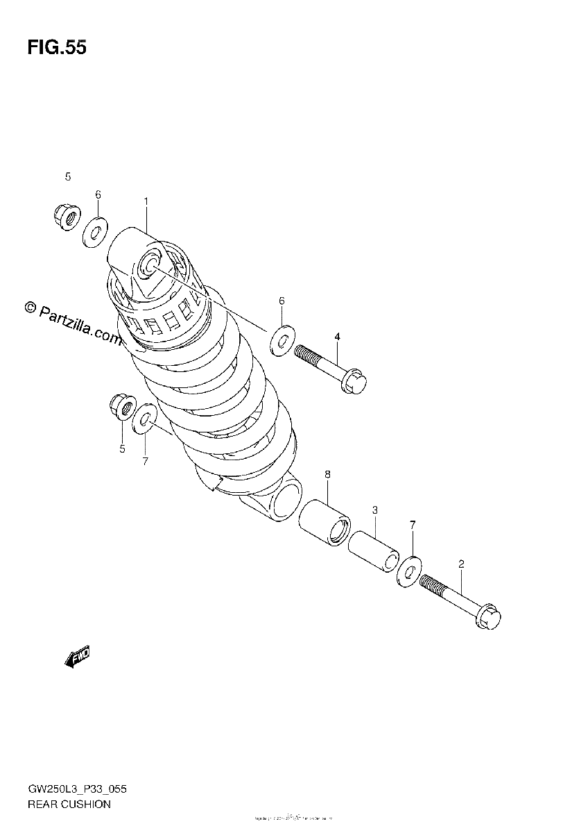 Diagrama de REAR SHOCK ABSORBER