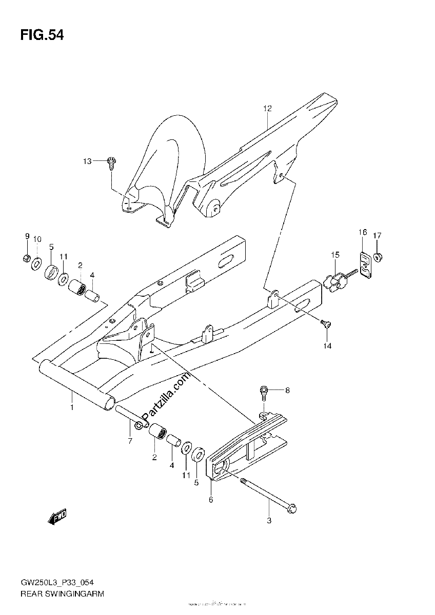Diagrama de REAR SWINGINGARM