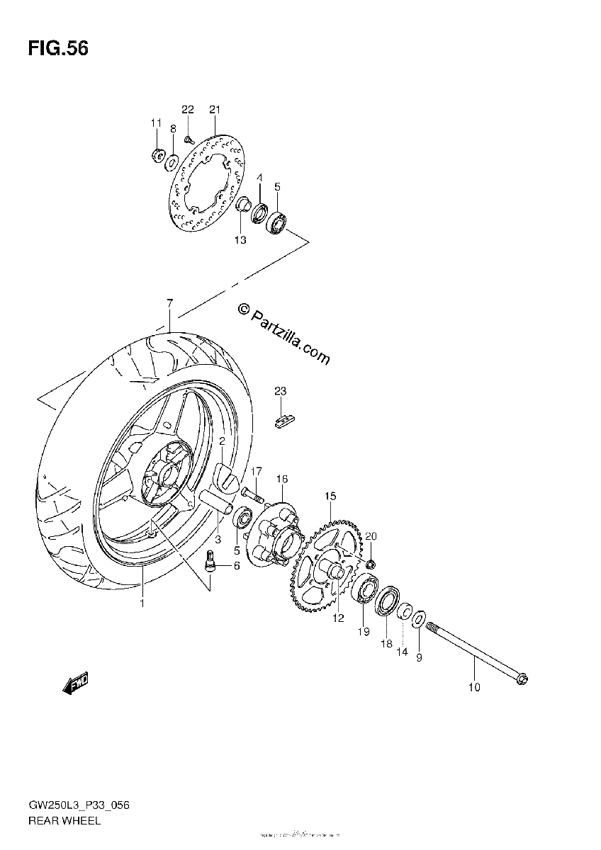 Diagrama de REAR WHEEL