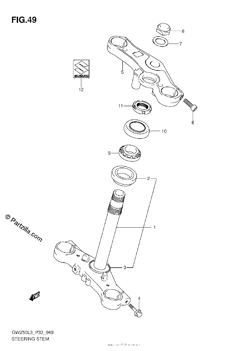 Diagrama de STEERING STEM