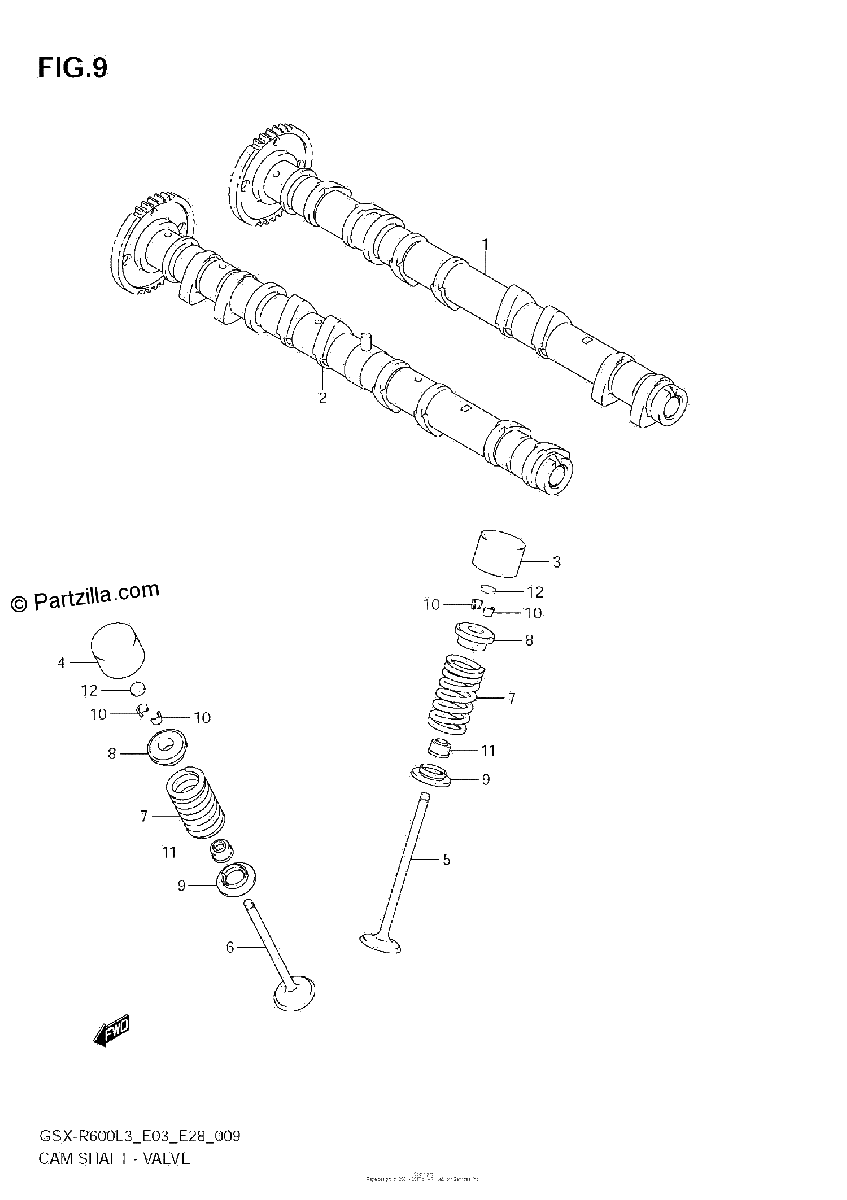 Diagrama de CAM SHAFT VALVE