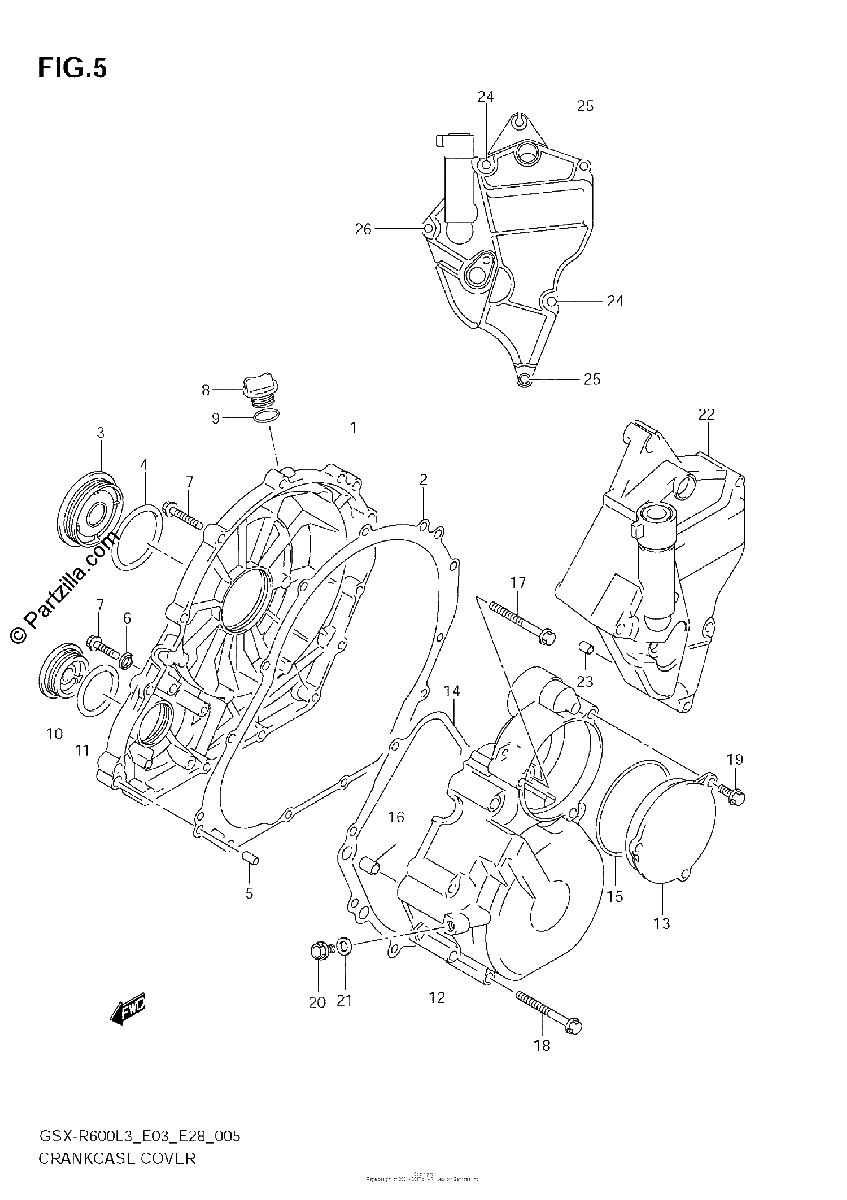 Diagrama de CRANKCASE COVER