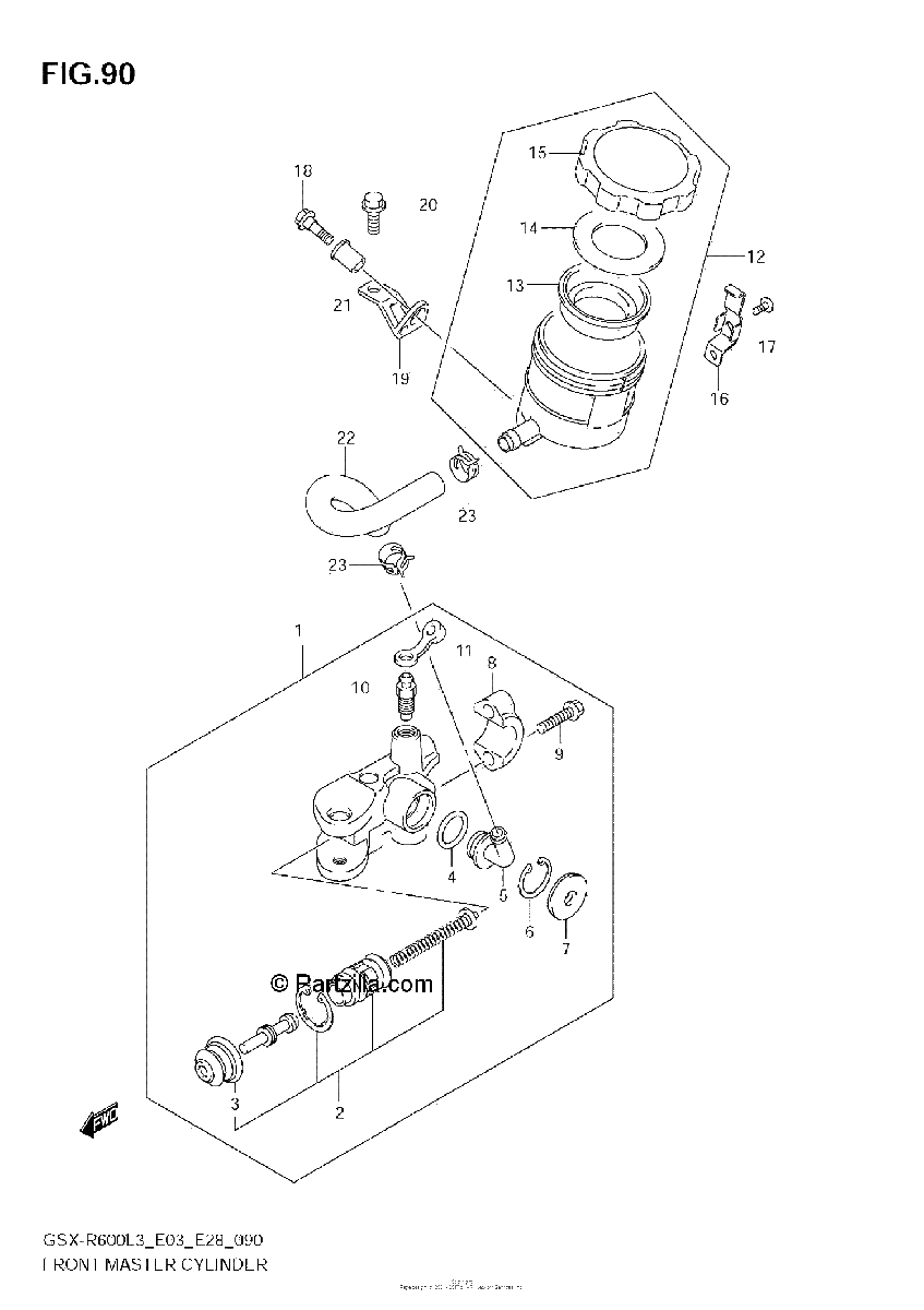 Diagrama de FRONT MASTER CYLINDER