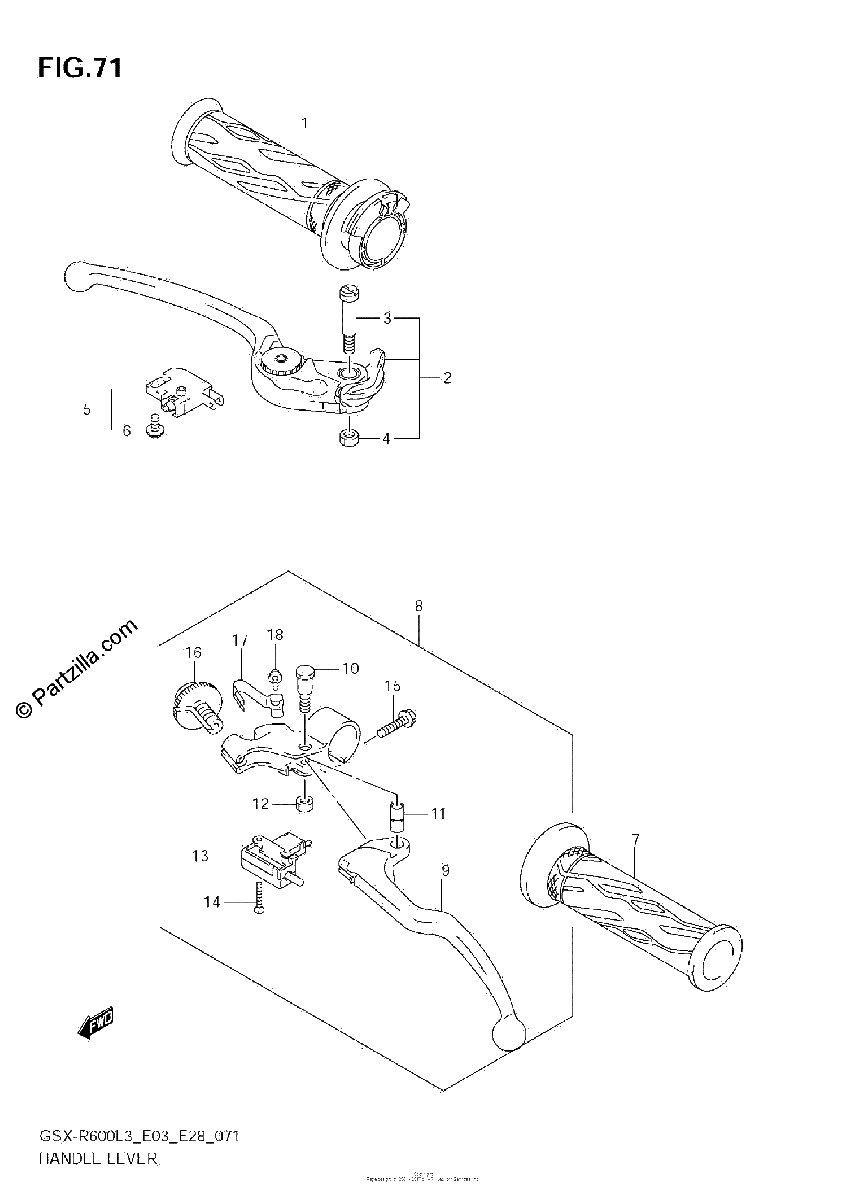 Diagrama de HANDLE LEVER