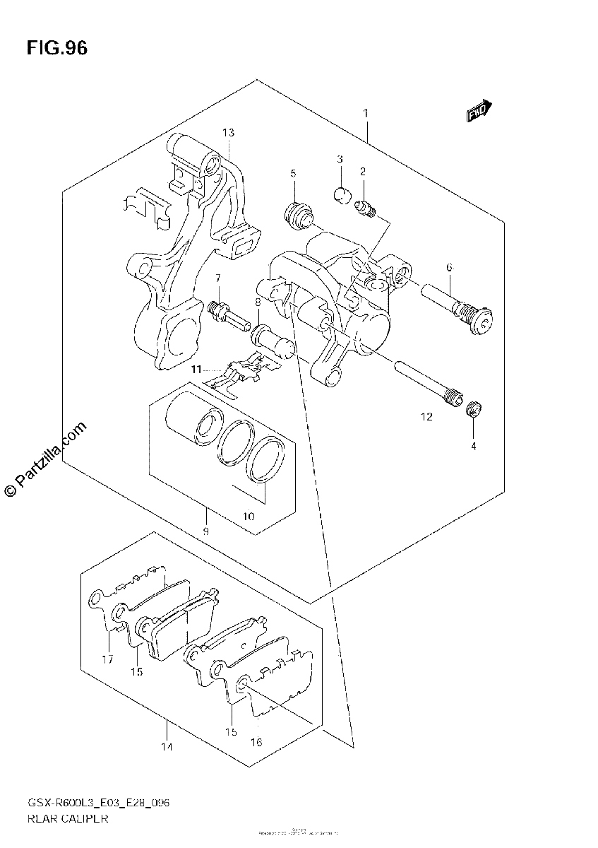 Diagrama de REAR CALIPER