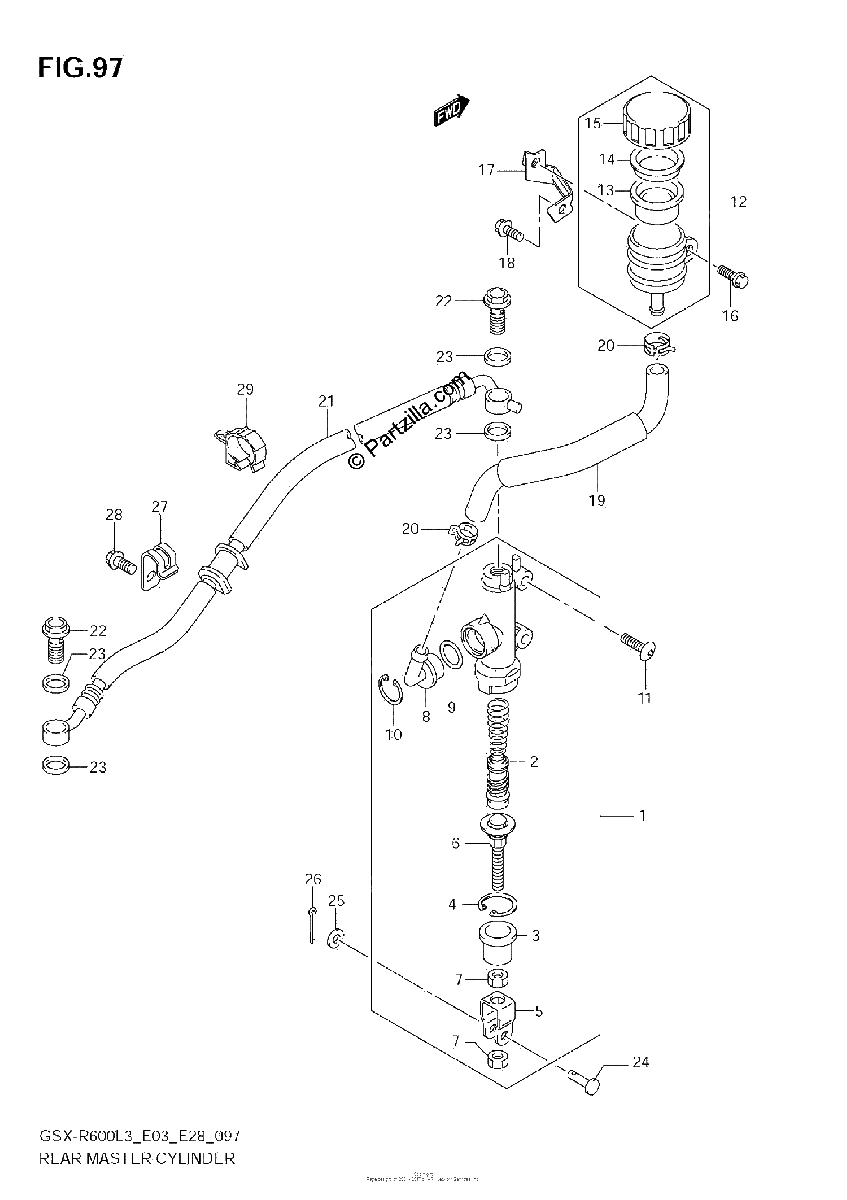 Diagrama de REAR MASTER CYLINDER