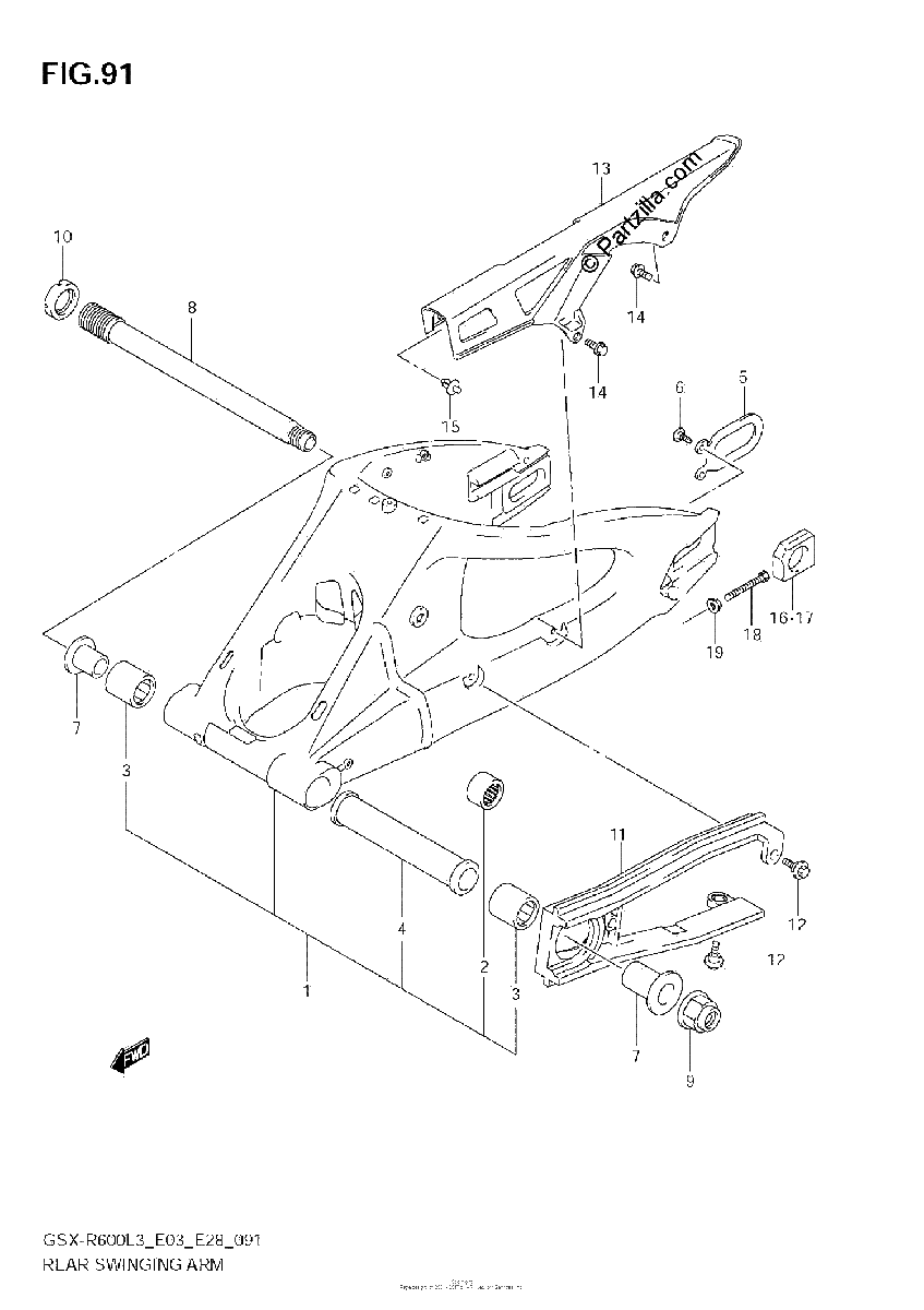 Diagrama de REAR SWINGING ARM
