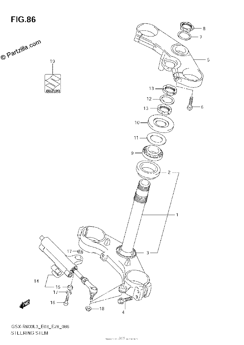Diagrama de STEERING STEM