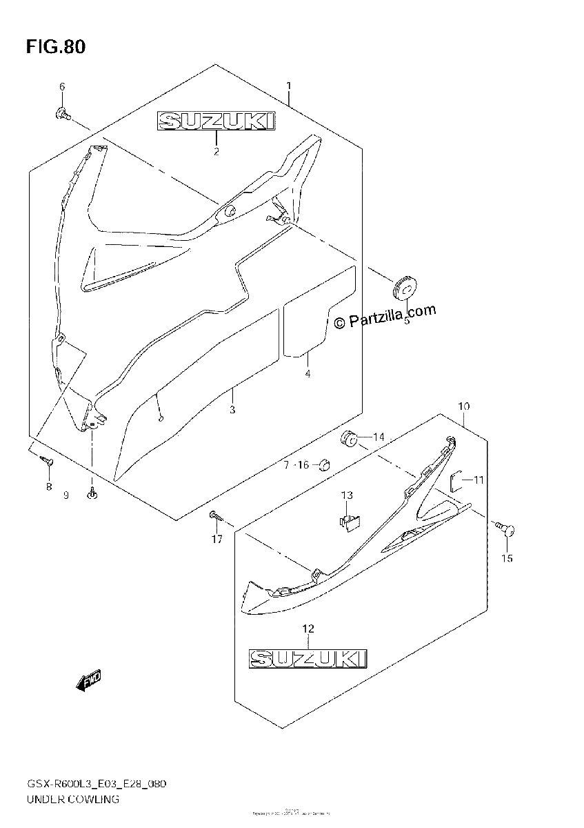 Diagrama de UNDER COWLING