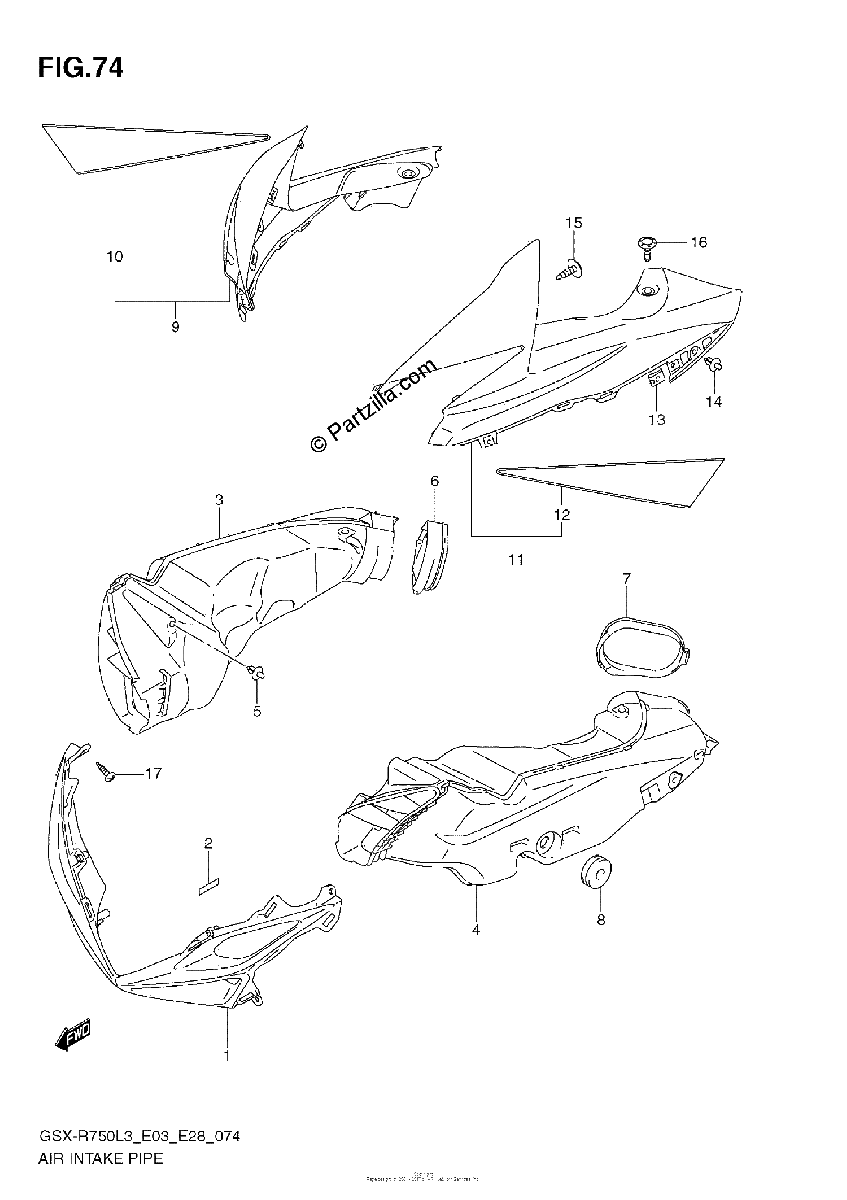 Diagrama de AIR INTAKE PIPE AA3