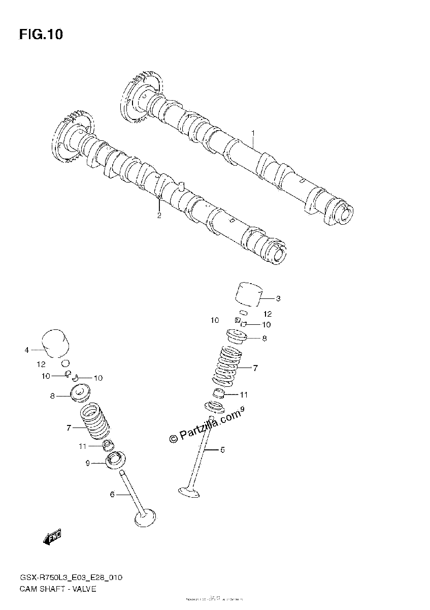 Diagrama de CAM SHAFT VALVE