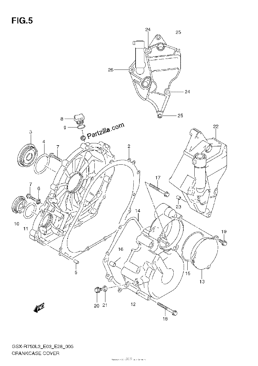 Diagrama de CRANKCASE COVER