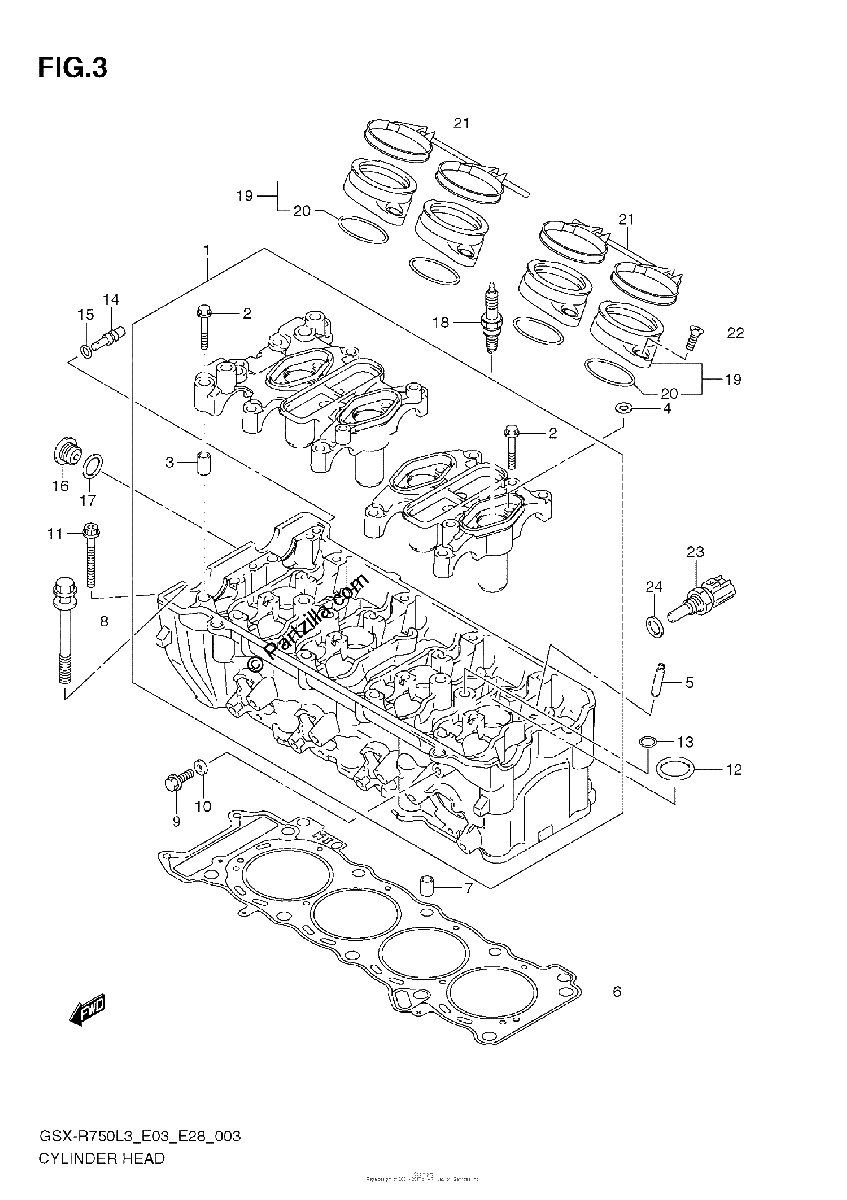 Diagrama de CYLINDER HEAD