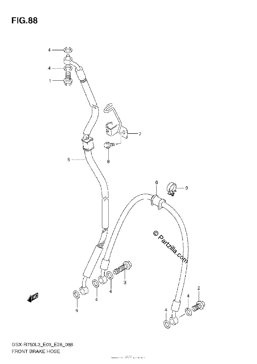 Diagrama de FRONT BRAKE HOSE