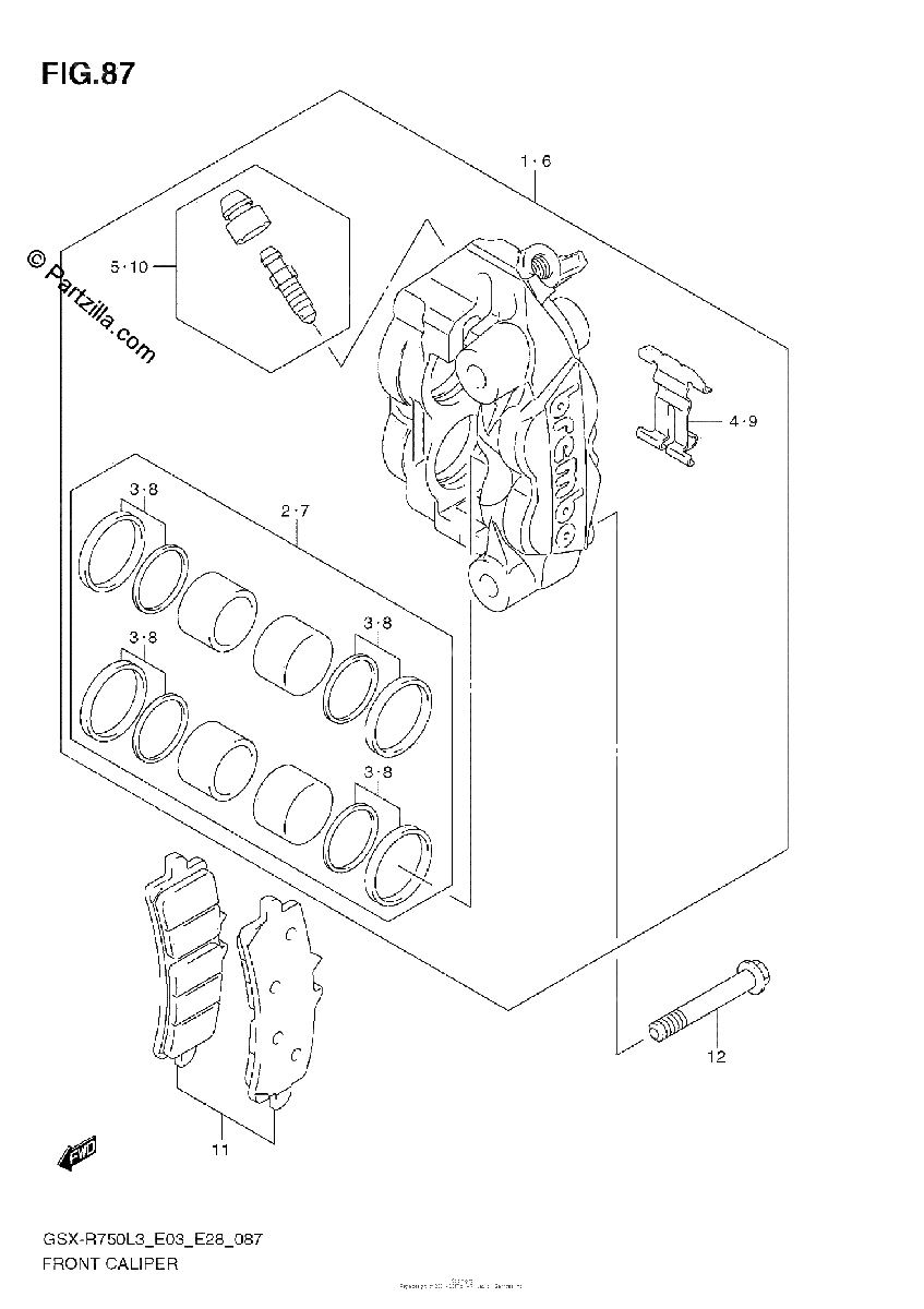 Diagrama de FRONT CALIPER