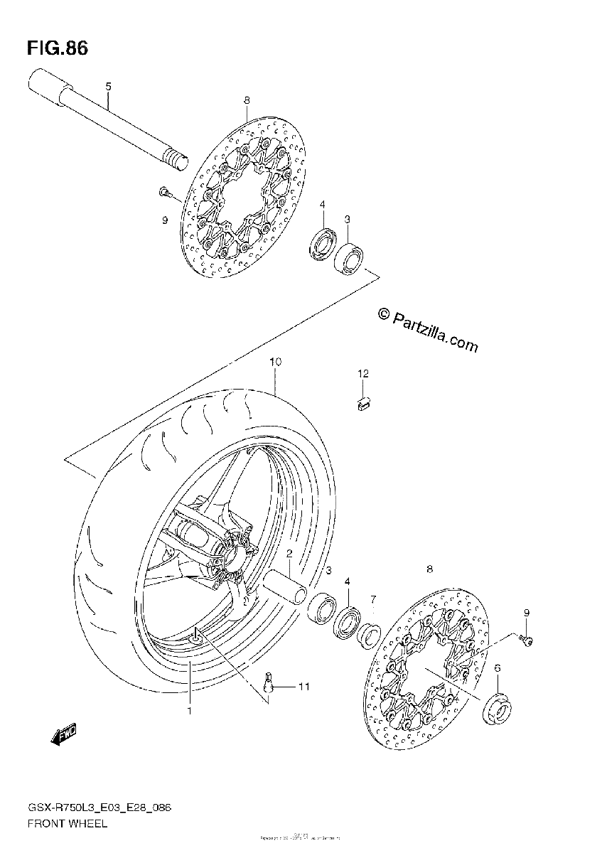 Diagrama de FRONT WHEEL