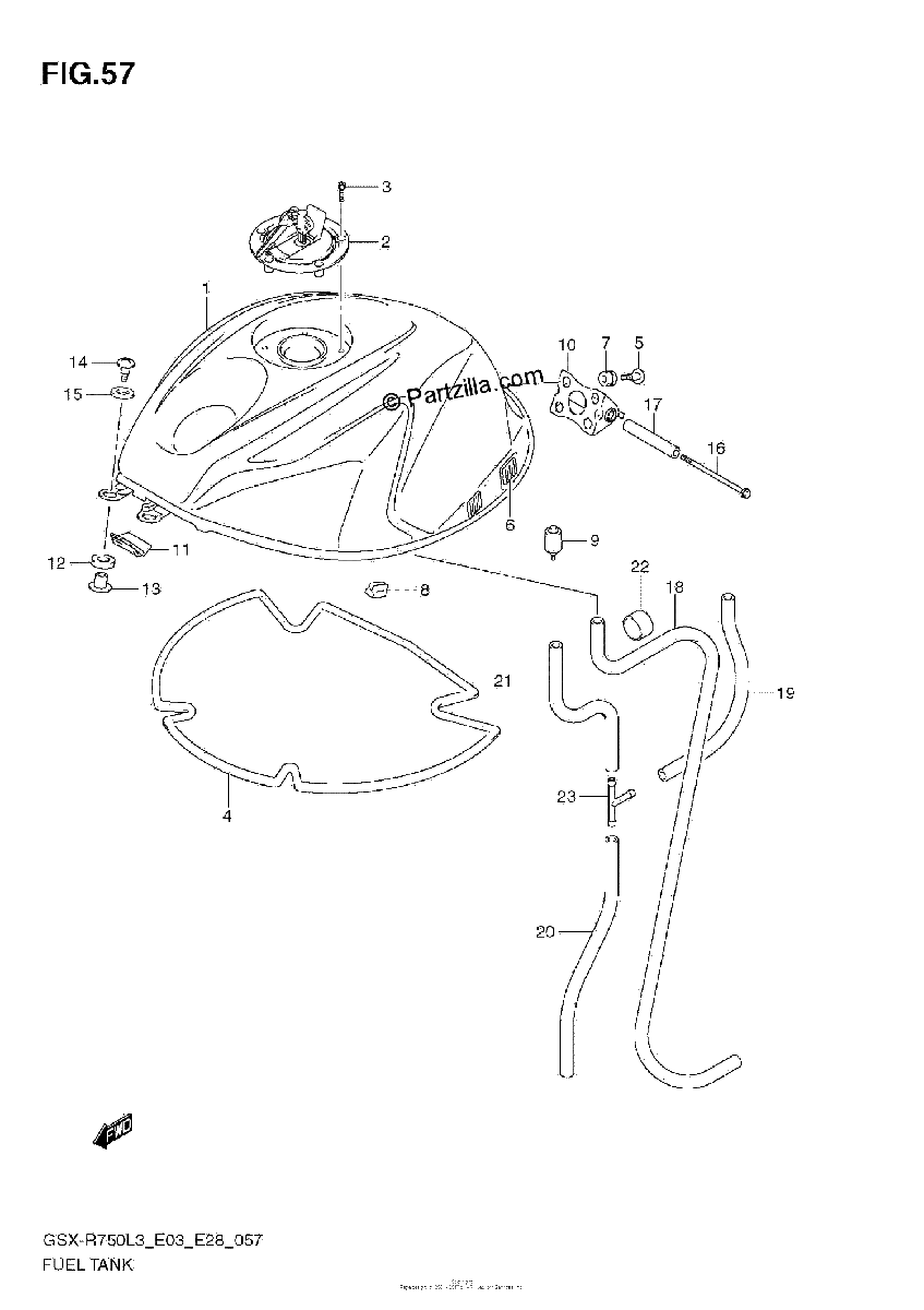 Diagrama de FUEL TANK E03