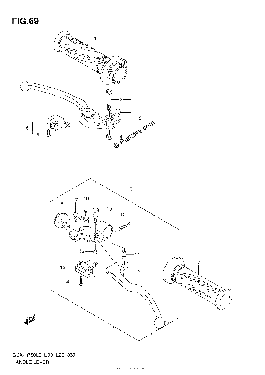 Diagrama de HANDLE LEVER
