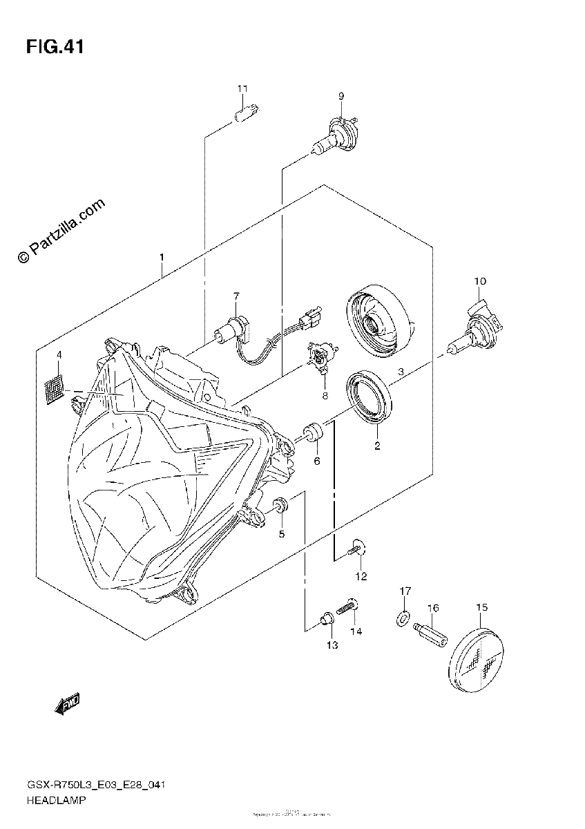 Diagrama de HEADLAMP E03